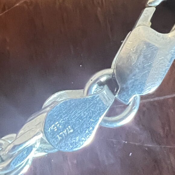 Sterling Silver Italian 925 Twisted Rope Chain Bracelet Italy - Picture 4 of 10